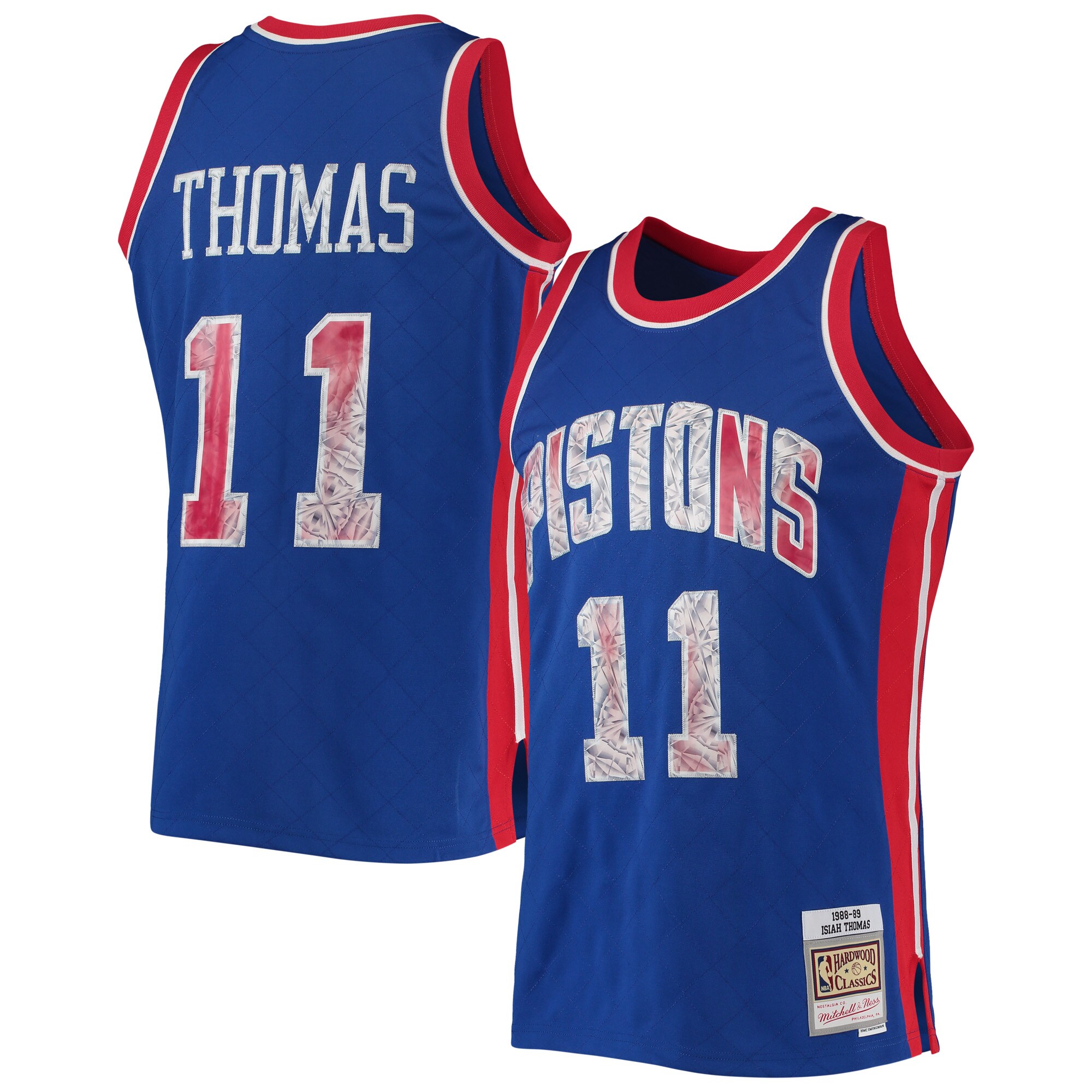 Isiah Thomas Detroit Pistons Mitchell & Ness 1988/89 Hardwood Classics Nba 75th Anniversary Diamond Swingman Basketball Jersey - Blue