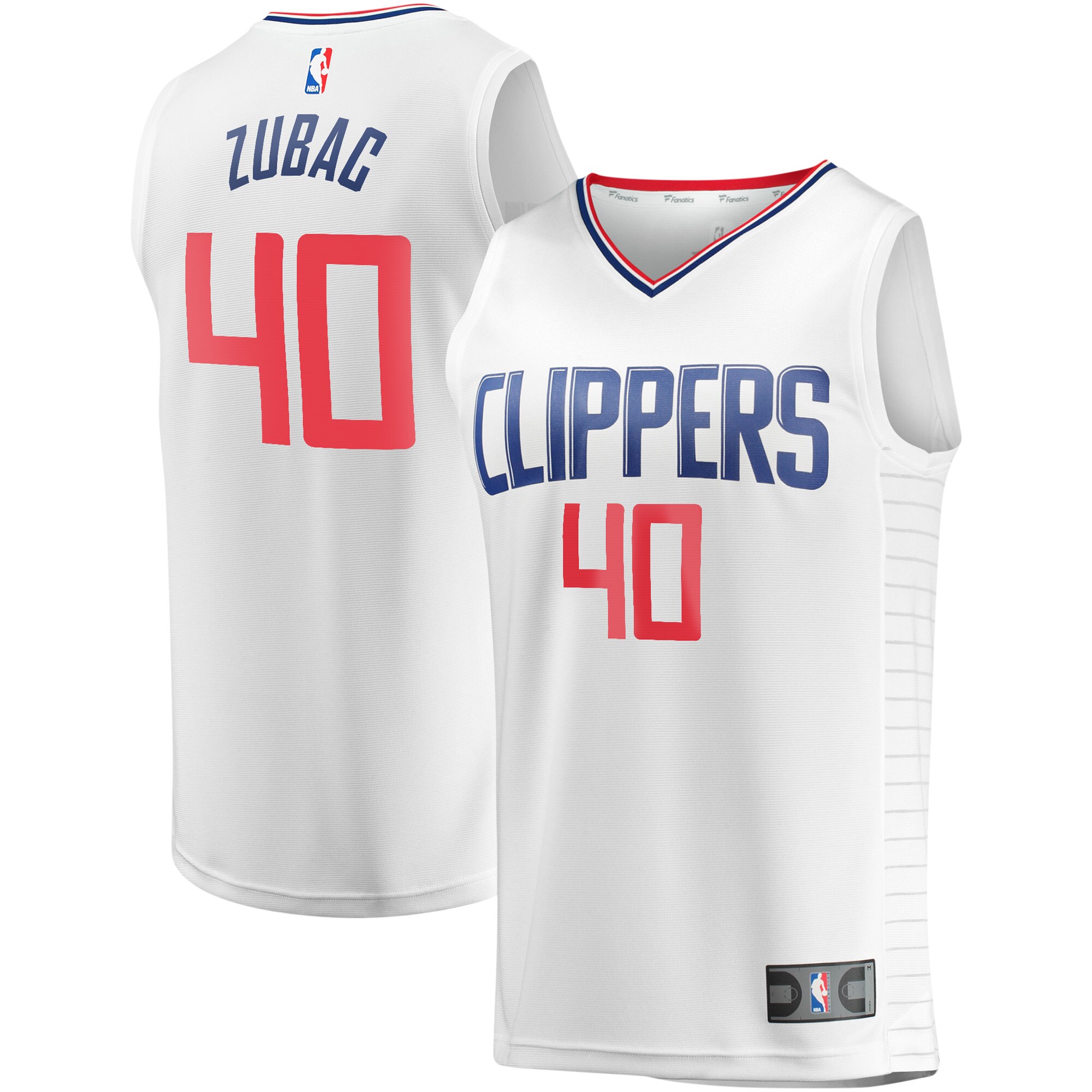 Ivica Zubac La Clippers Fanatics Youth Fast Break Player Basketball Jersey - Association Edition - White