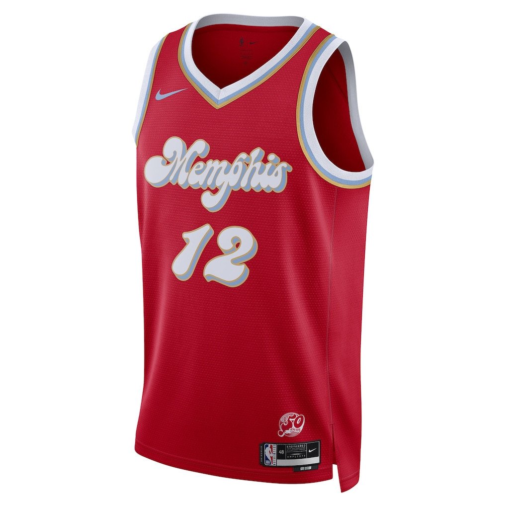 Alternative view of Ja Morant 12 Memphis Grizzlies Unisex 2024/25 Swingman Player Basketball Jersey - City Edition - Red - JS658 