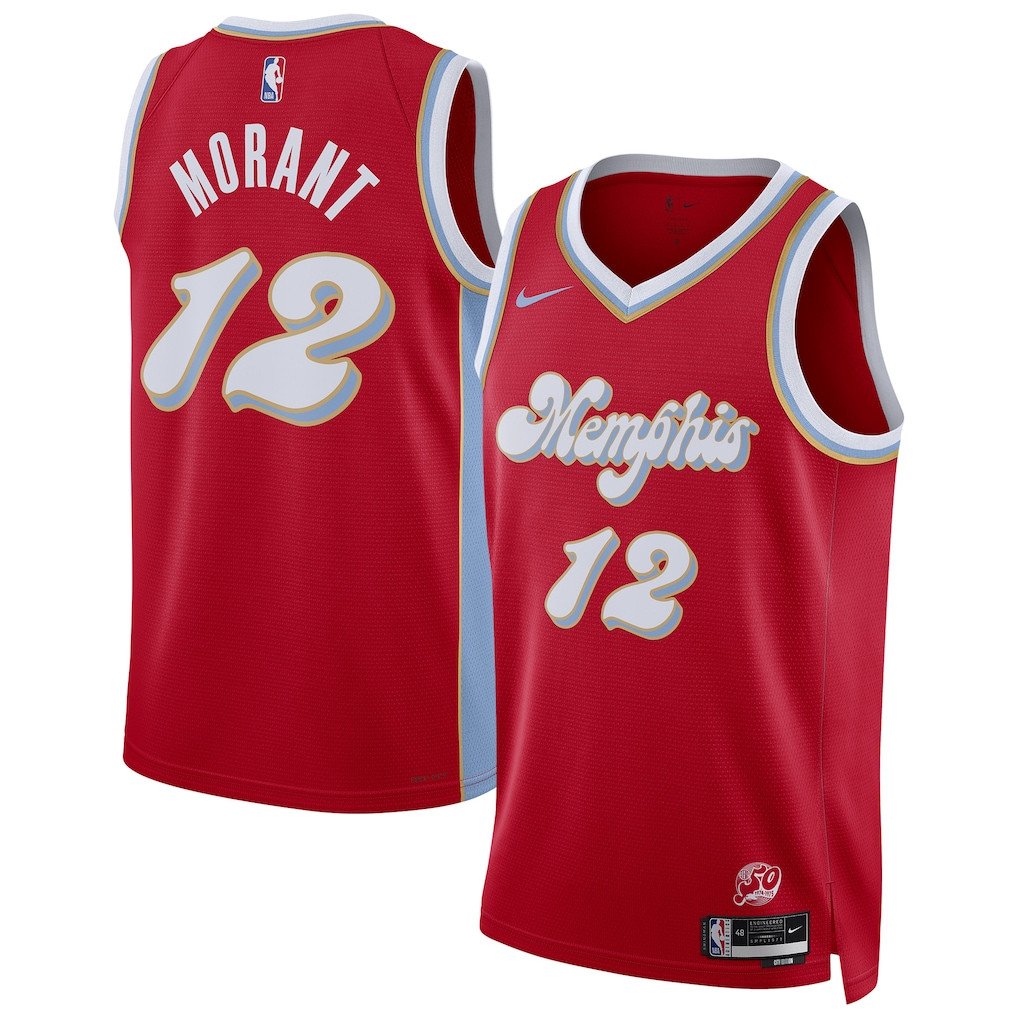 Ja Morant 12 Memphis Grizzlies Unisex 2024/25 Swingman Player Basketball Jersey - City Edition - Red - JS658 