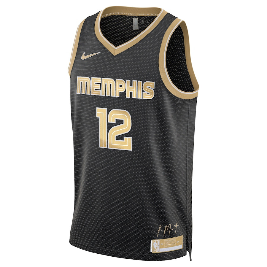 Alternative view of Ja Morant 12 Memphis Grizzlies Unisex Select Series Swingman Basketball Jersey - Black - JS420 