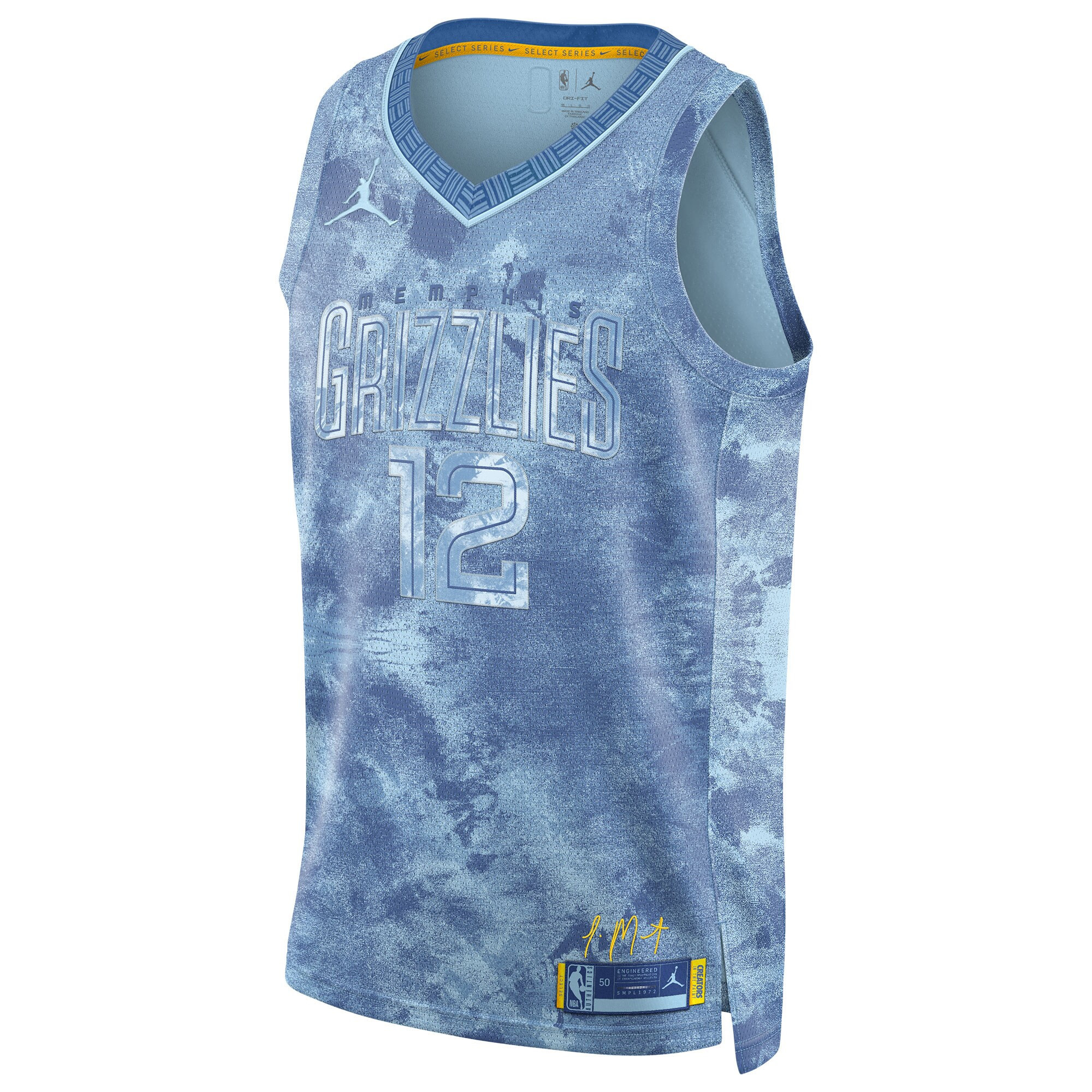 Alternative view of Ja Morant 12 Memphis Grizzlies Unisex Select Series Swingman Basketball Jersey - Printing - JS359 