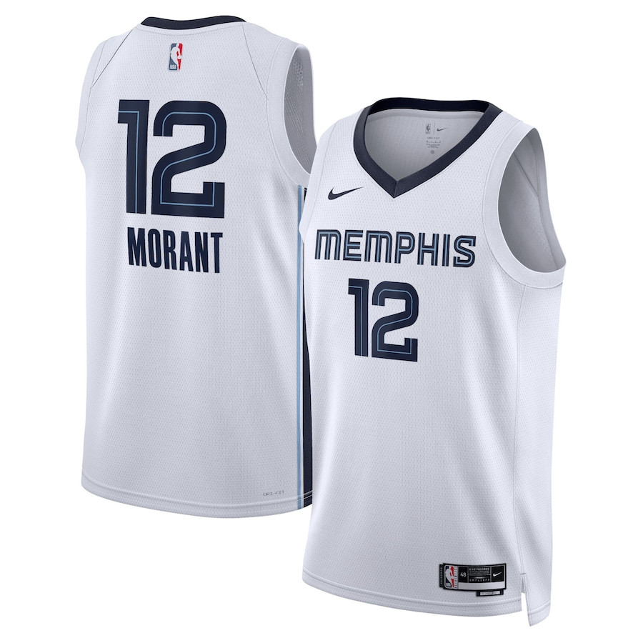 Ja Morant 12 Memphis Grizzlies Unisex Swingman Basketball Jersey - Association Edition - White - JS820 