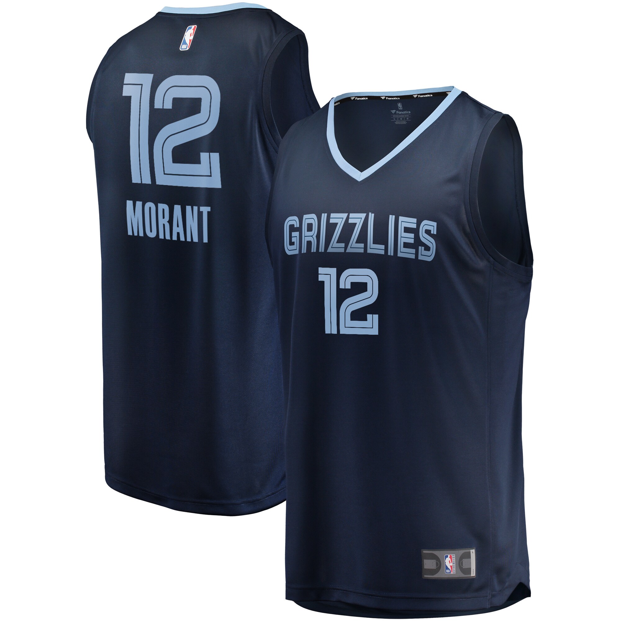 Ja Morant Memphis Grizzlies Fanatics Replica Fast Break Basketball Jersey Navy - Icon Edition