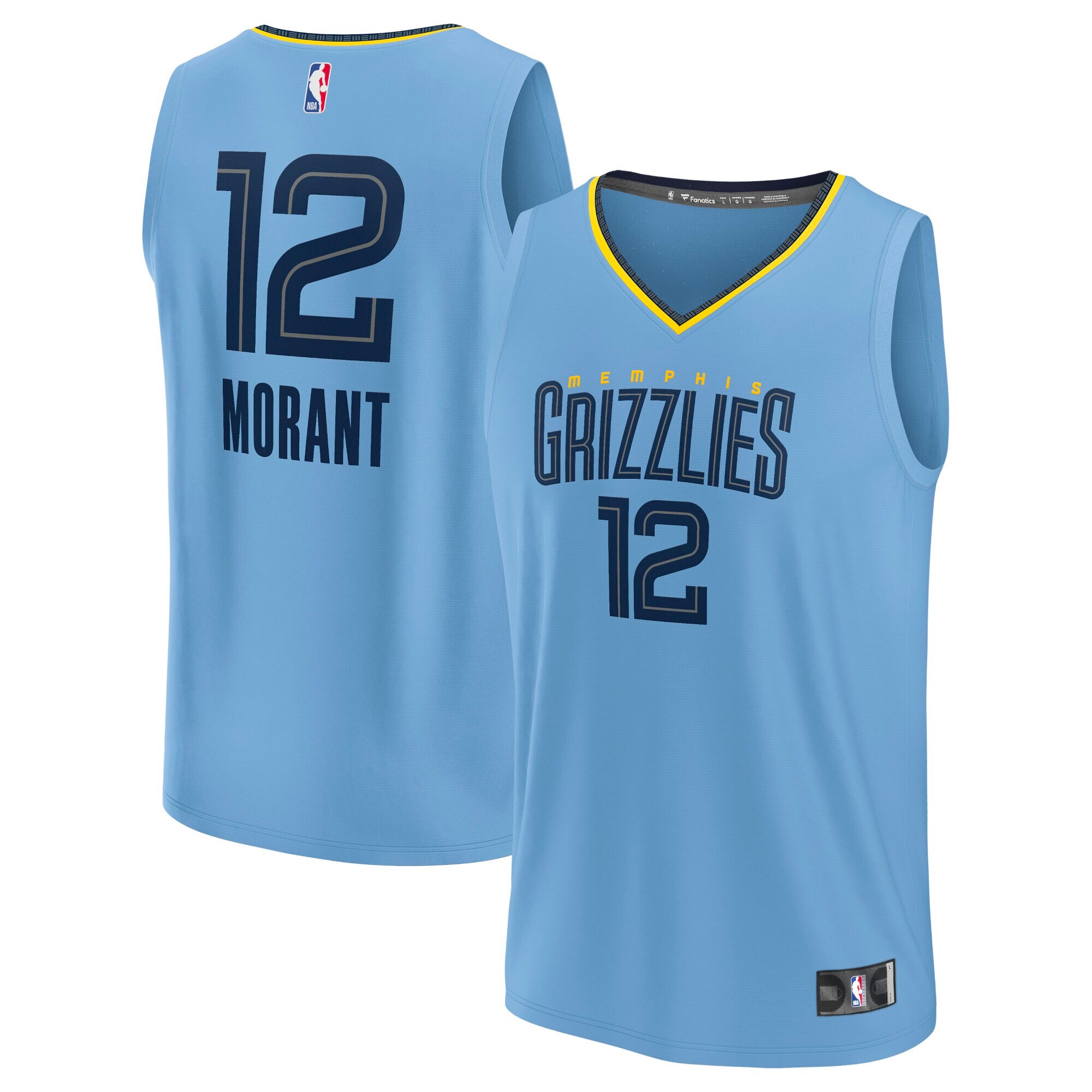 Ja Morant Memphis Grizzlies Fanatics Youth Fast Break Player Basketball Jersey - Statement Edition - Light Blue
