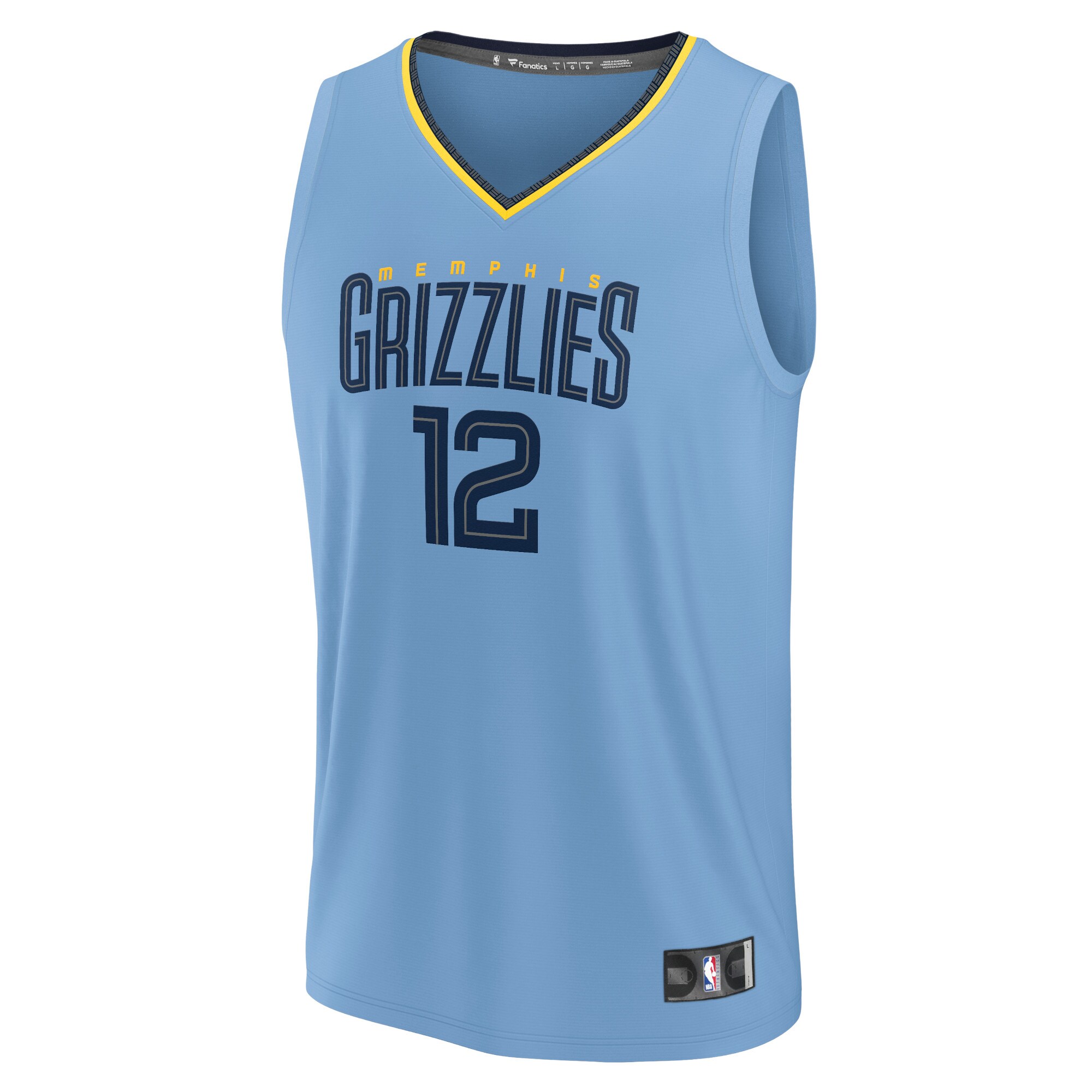 Alternative view of Ja Morant Memphis Grizzlies Fanatics Youth Fast Break Replica Player Basketball Jersey - Statement Edition - Light Blue