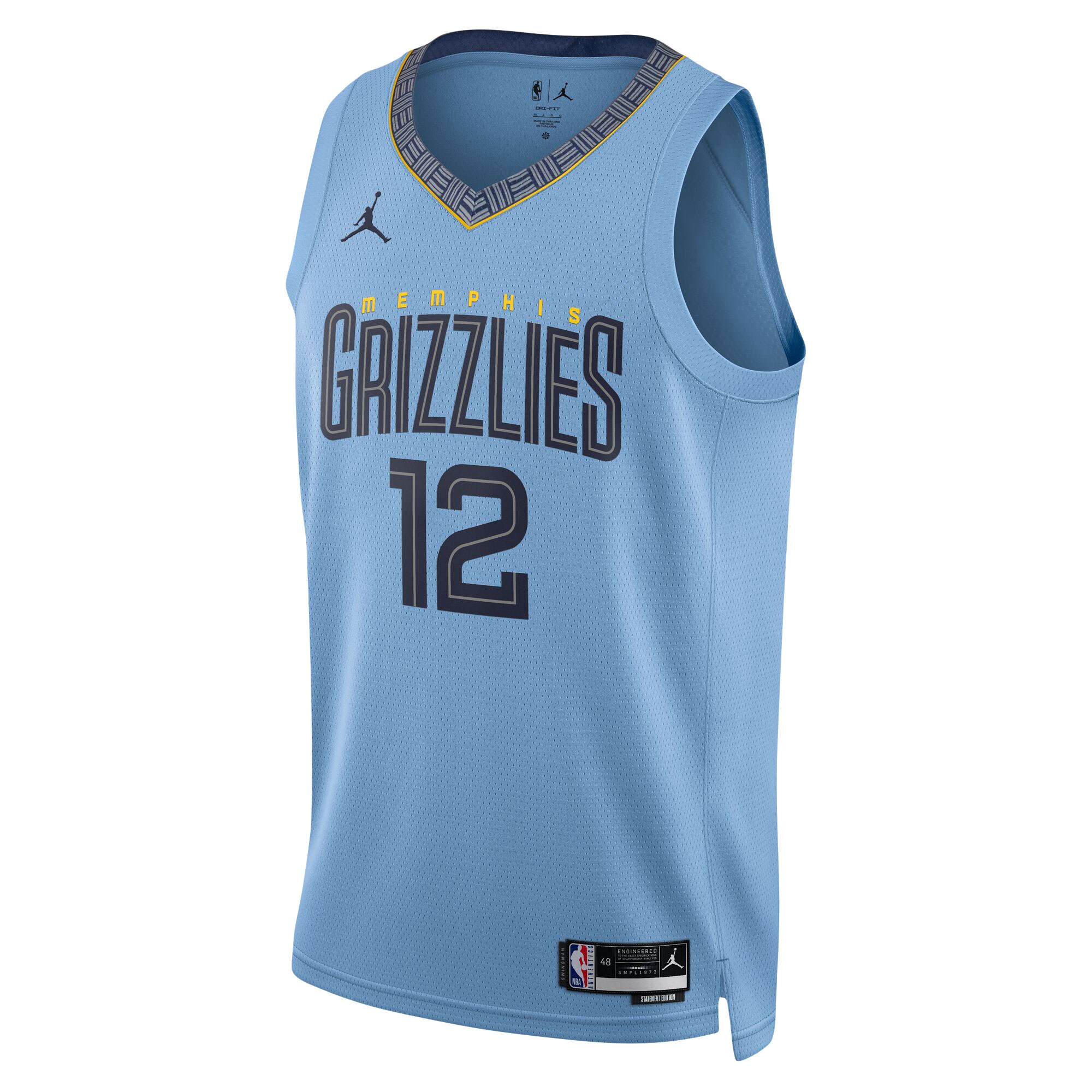 Alternative view of Ja Morant Memphis Grizzlies Jordan Brand Unisex Swingman Basketball Jersey - Statement Edition - Light Blue