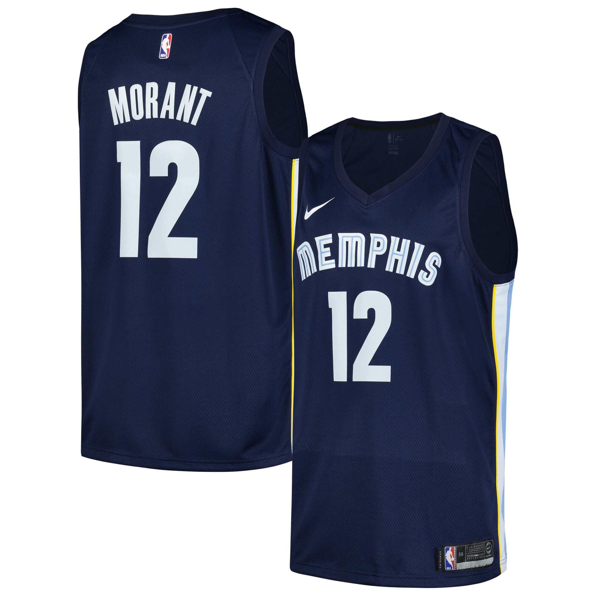 Ja Morant Memphis Grizzlies Swingman Player Basketball Jersey - Icon Edition - Navy