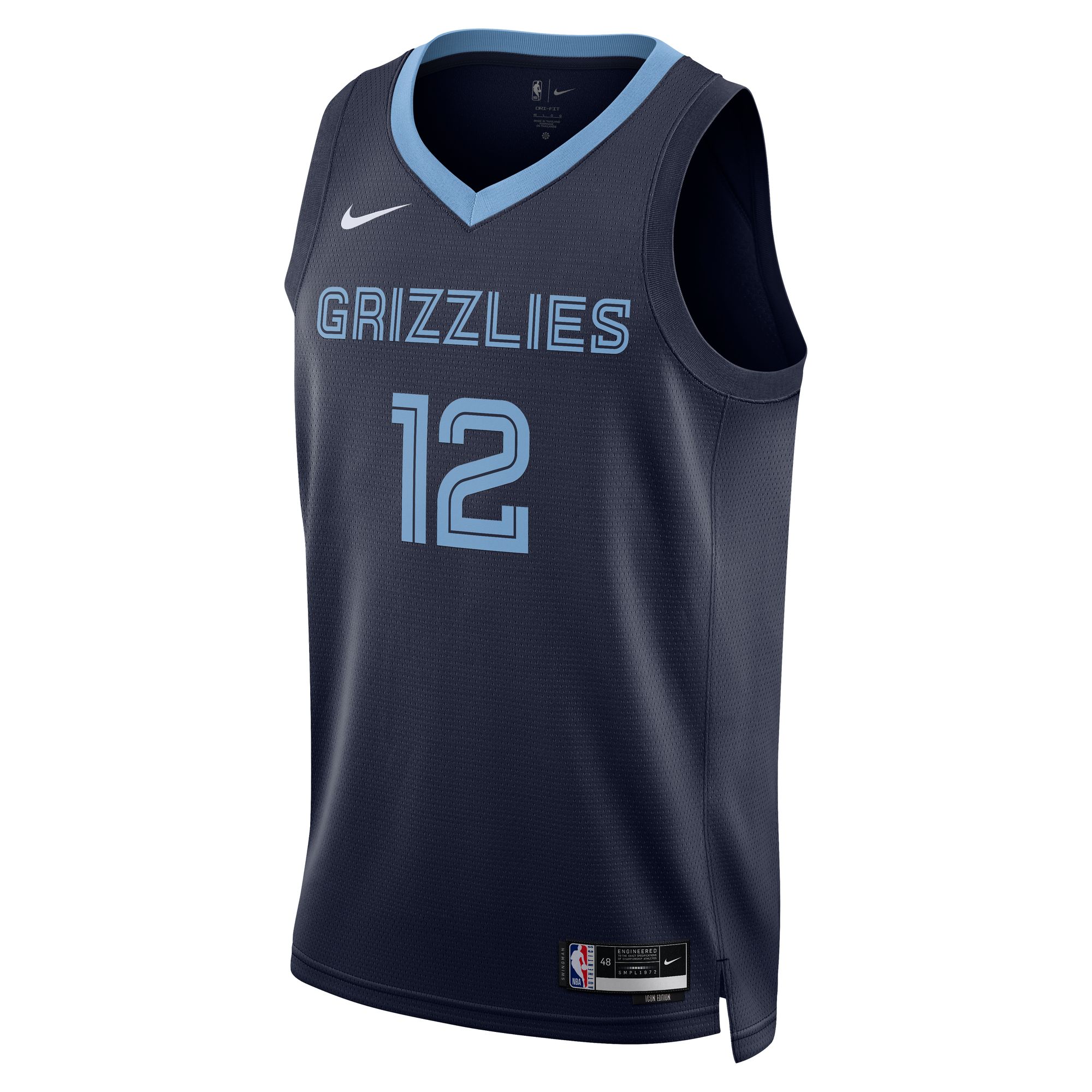 Alternative view of Ja Morant Memphis Grizzlies Unisex Swingman Basketball Jersey - Icon Edition - Navy
