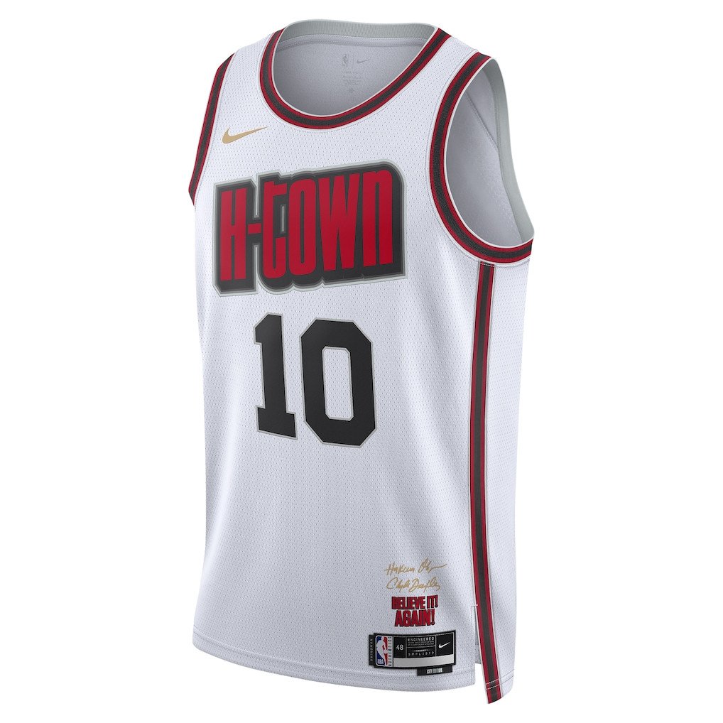 Alternative view of Jabari Smith Jr. 10 Houston Rockets Unisex 2024/25 Swingman Player Basketball Jersey - City Edition - White - JS533 