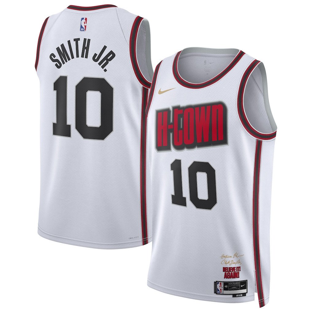 Jabari Smith Jr. 10 Houston Rockets Unisex 2024/25 Swingman Player Basketball Jersey - City Edition - White - JS533 