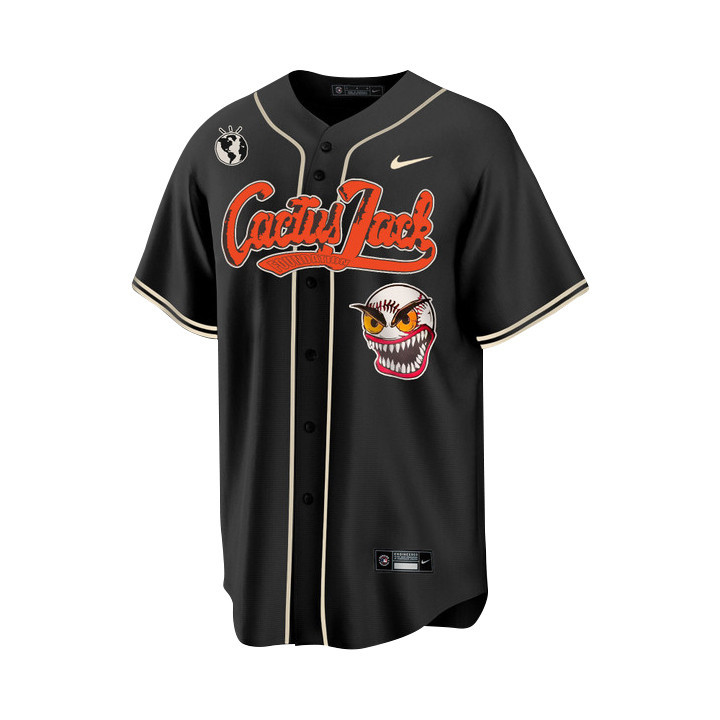 Alternative view of Jack 2 Houston Astros Cactus Jack Men Baseball Jersey - Black