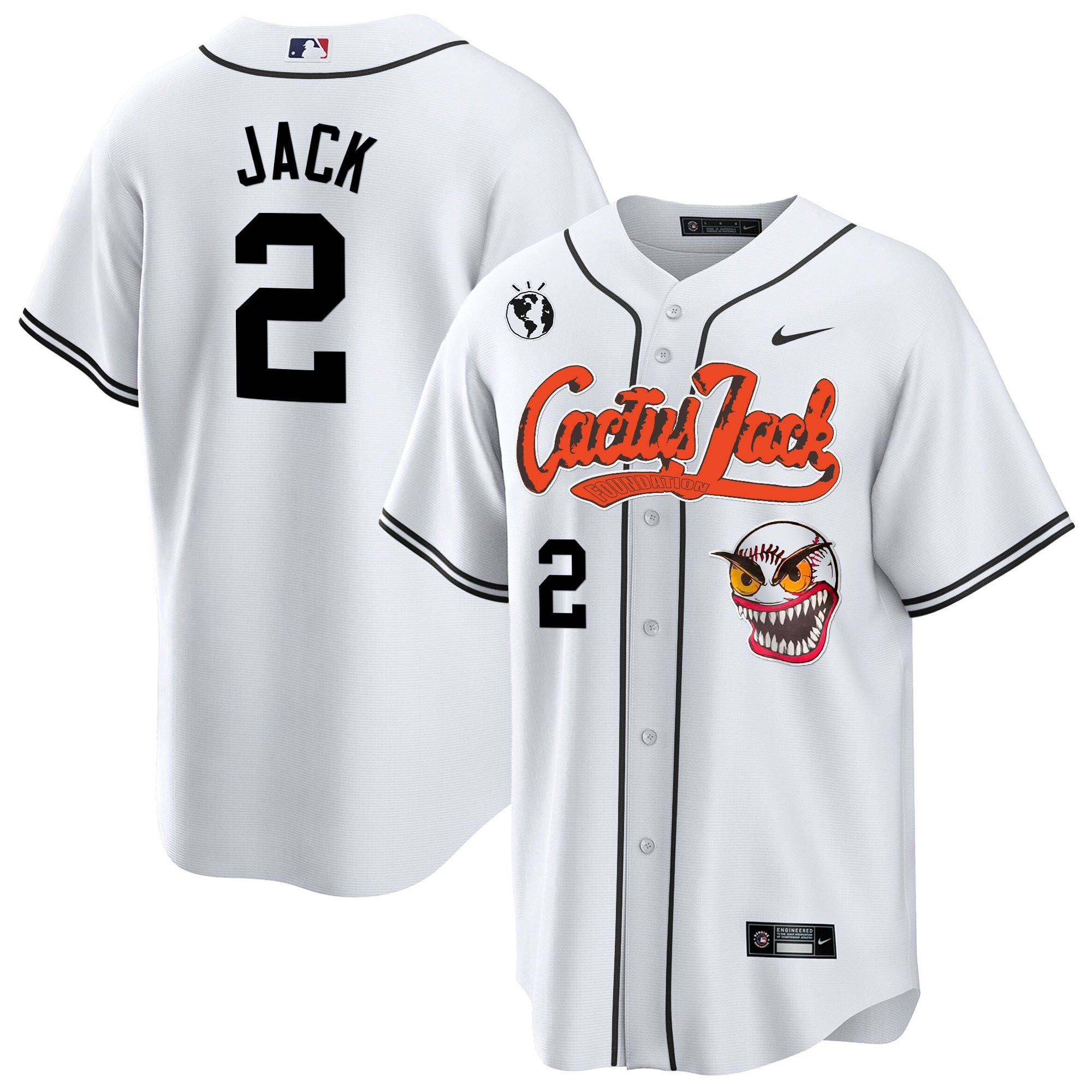 Jack 2 Houston Astros Cactus Jack White Baseball Jersey - Men