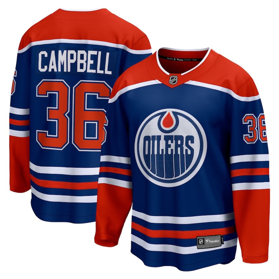 Jack Campbell 36 Edmonton Oilers Home Breakaway Hockey Jersey - Men - JS930 