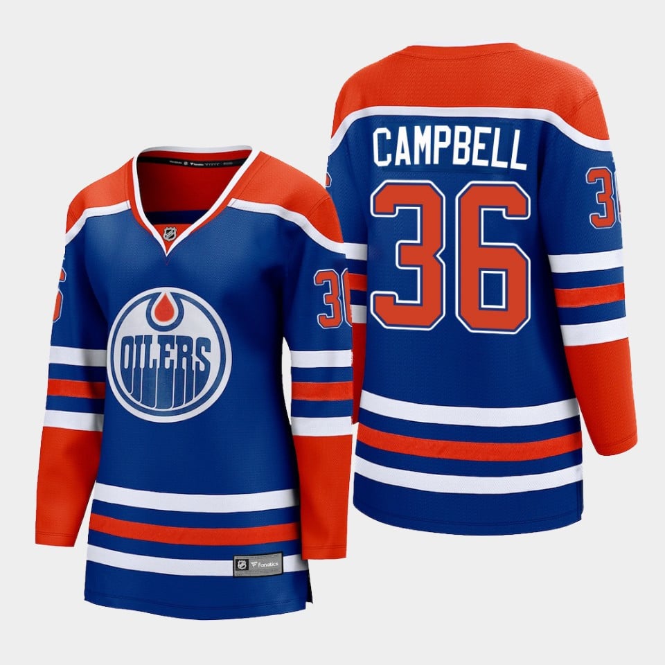 Jack Campbell 36 Edmonton Oilers Home Hockey Jersey - Women - JS567 