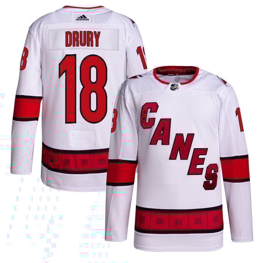 Jack Drury 18 Carolina Hurricanes Away Primegreen Hockey Jersey - Men, White - JS223 