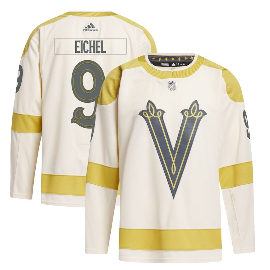 Jack Eichel 9 Vegas Golden Knights 2024 NHL Winter Classic Primegreen Men Hockey Jersey - Cream - JS742 
