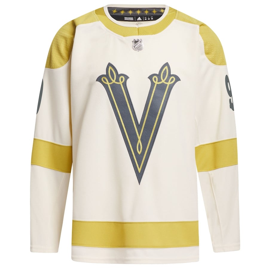 Alternative view of Jack Eichel 9 Vegas Golden Knights 2024 NHL Winter Classic Primegreen Men Hockey Jersey - Cream - JS742 