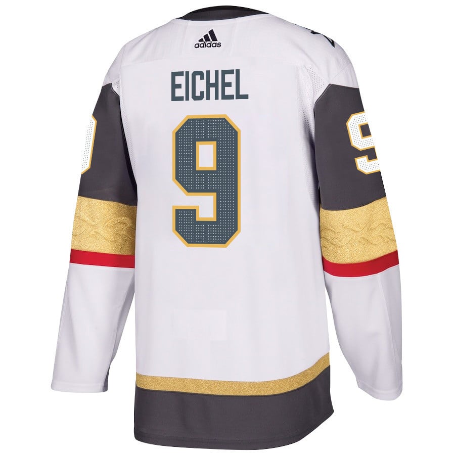Alternative view of Jack Eichel 9 Vegas Golden Knights Stanley Cup 2023 Final Patch Away Breakaway Men Hockey Jersey - White - JS915 