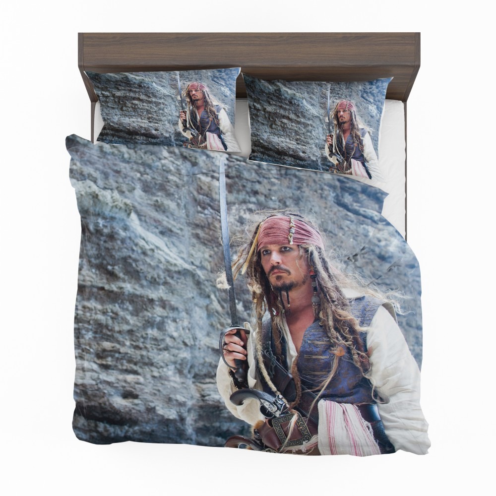 Alternative view of Jack Sparrow Johnny Depp In Pirates Of The Caribbean On Stranger Tides Movie Bedding Set - Custom Bedding Set
