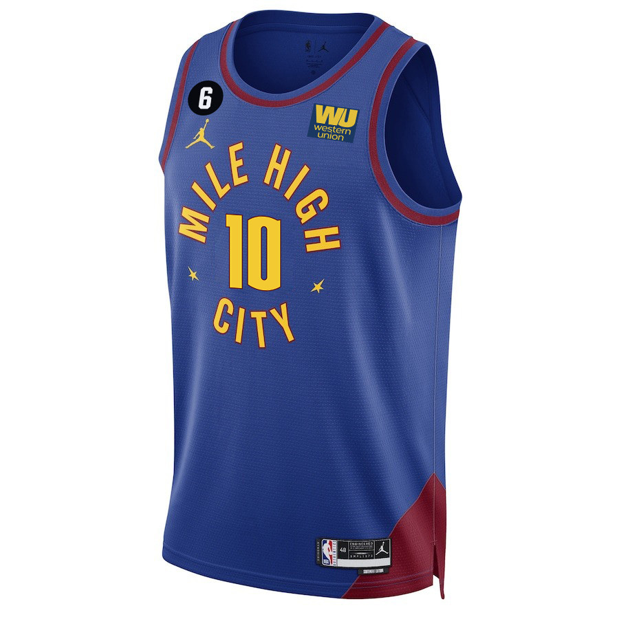 Alternative view of Jack White 10 Denver Nuggets Final Champions 2023 Swingman Basketball Jersey - Blue - JS503 