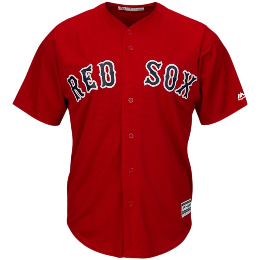 Alternative view of Jackie Bradley Jr. Boston Red Sox Majestic Alternate Official Cool Base Replica Player Jersey - Scarlet
