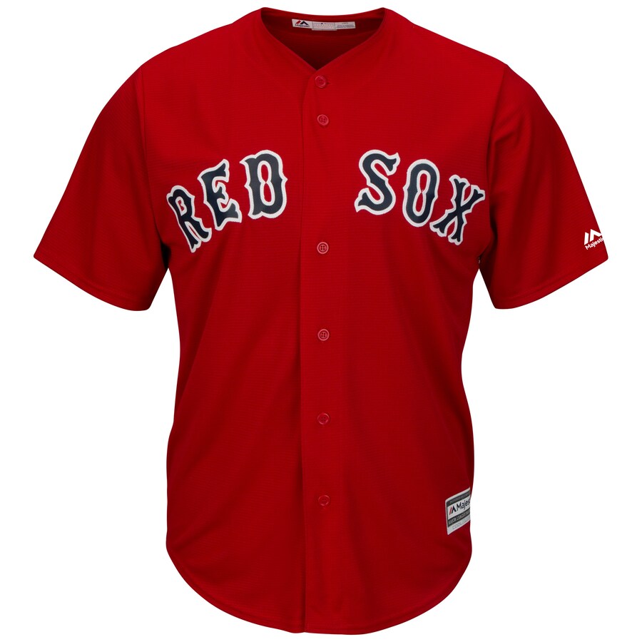 Alternative view of Jackie Bradley Jr. Boston Red Sox Majestic Alternate Official Replica Cool Base Player Jersey - Scarlet