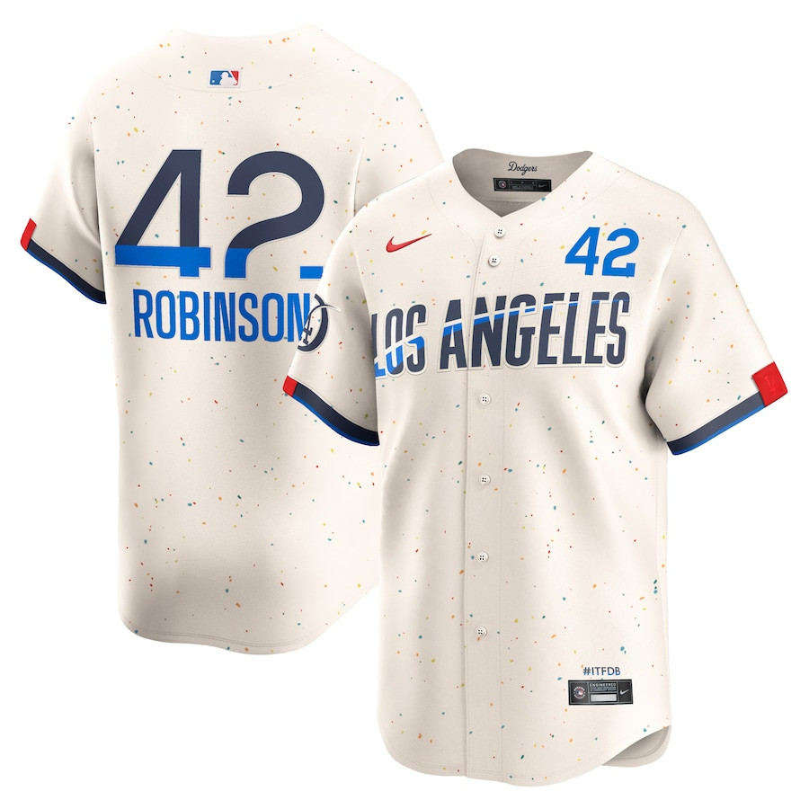 Jackie Robinson 42 Los Angeles Dodgers 2024 City Connect Limited Men Baseball Jersey - Cream 