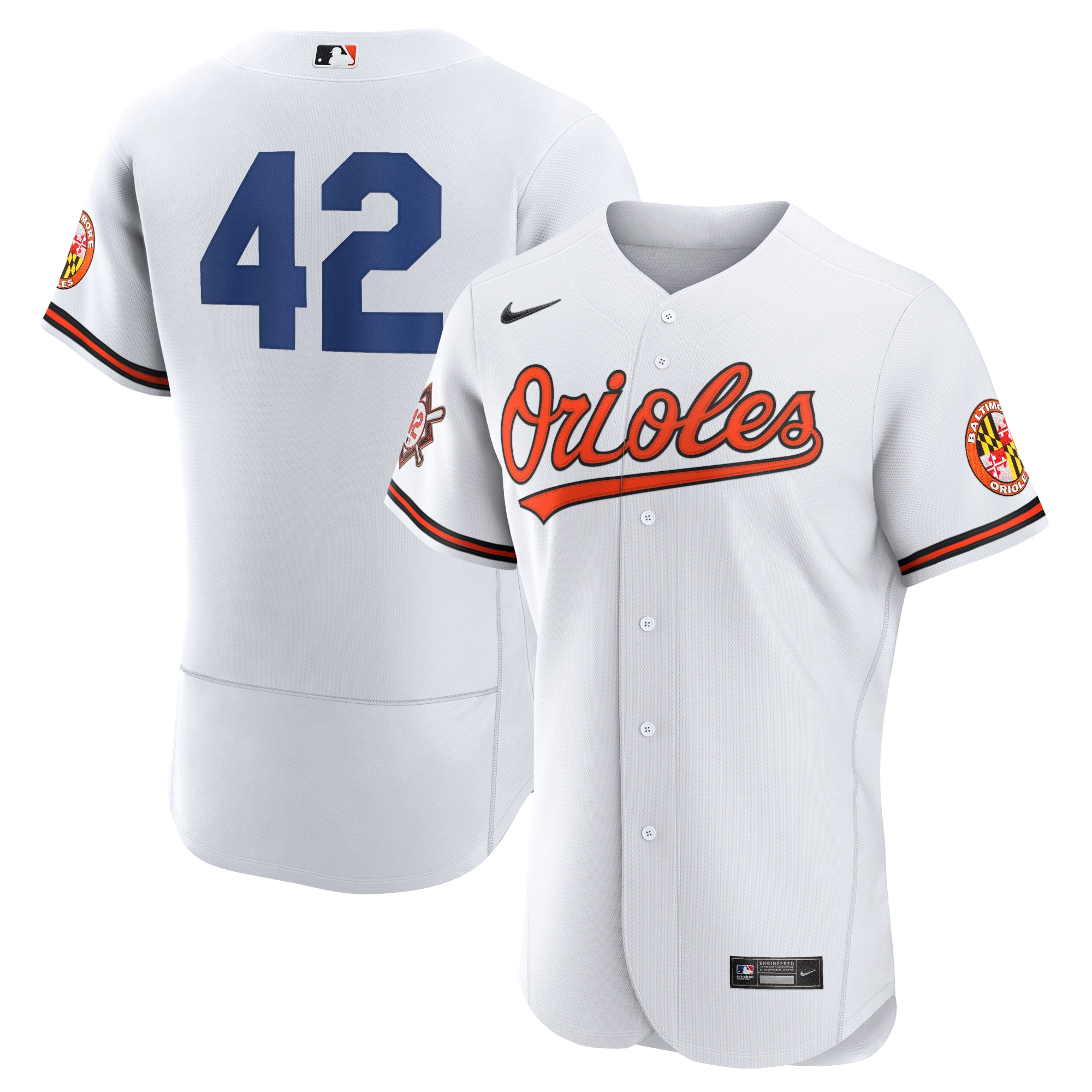 Jackie Robinson Baltimore Orioles Authentic Player Baseball Jersey - White