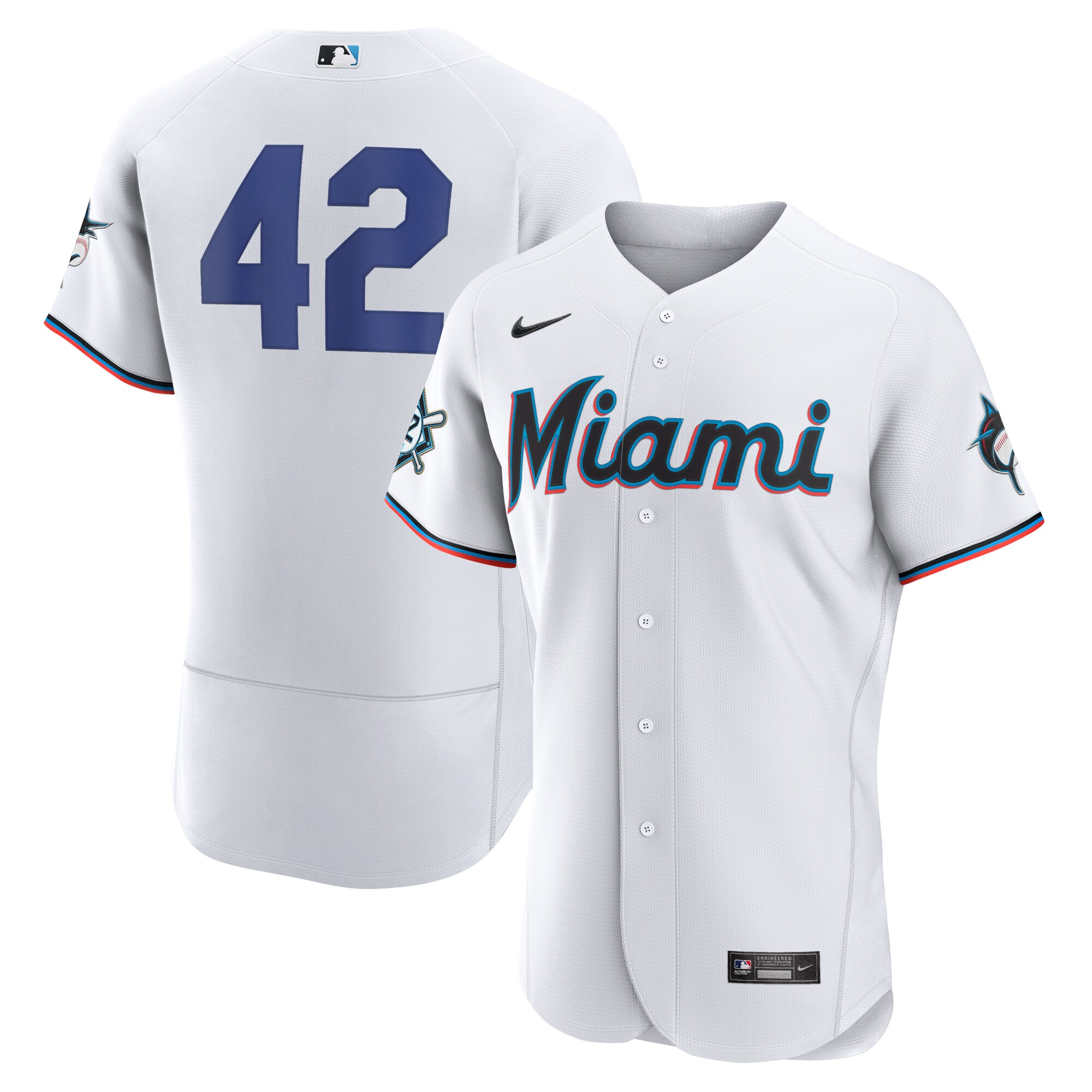 Jackie Robinson Miami Marlins Authentic Player Baseball Jersey - White