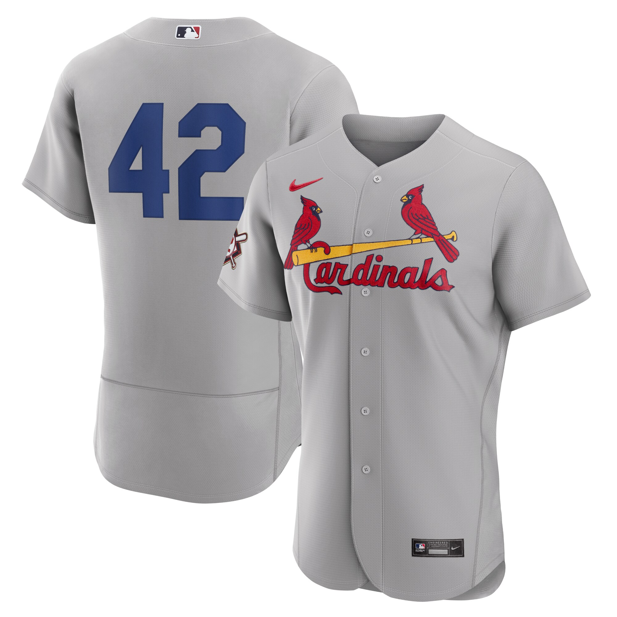 Jackie Robinson St. Louis Cardinals Authentic Player Baseball Jersey - Gray