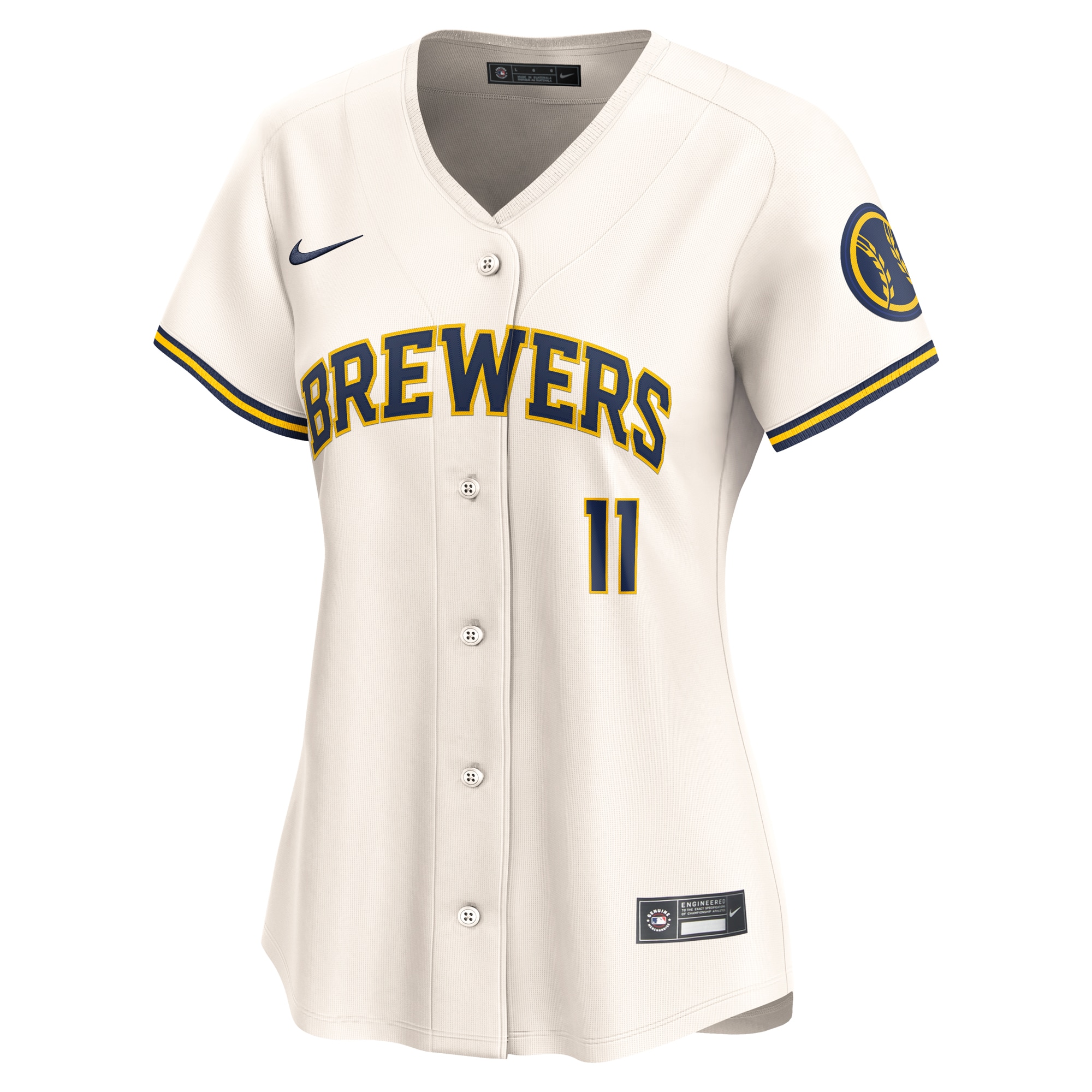 Alternative view of Jackson Chourio Milwaukee Brewers Women's Home Limited Player Baseball Jersey - Cream