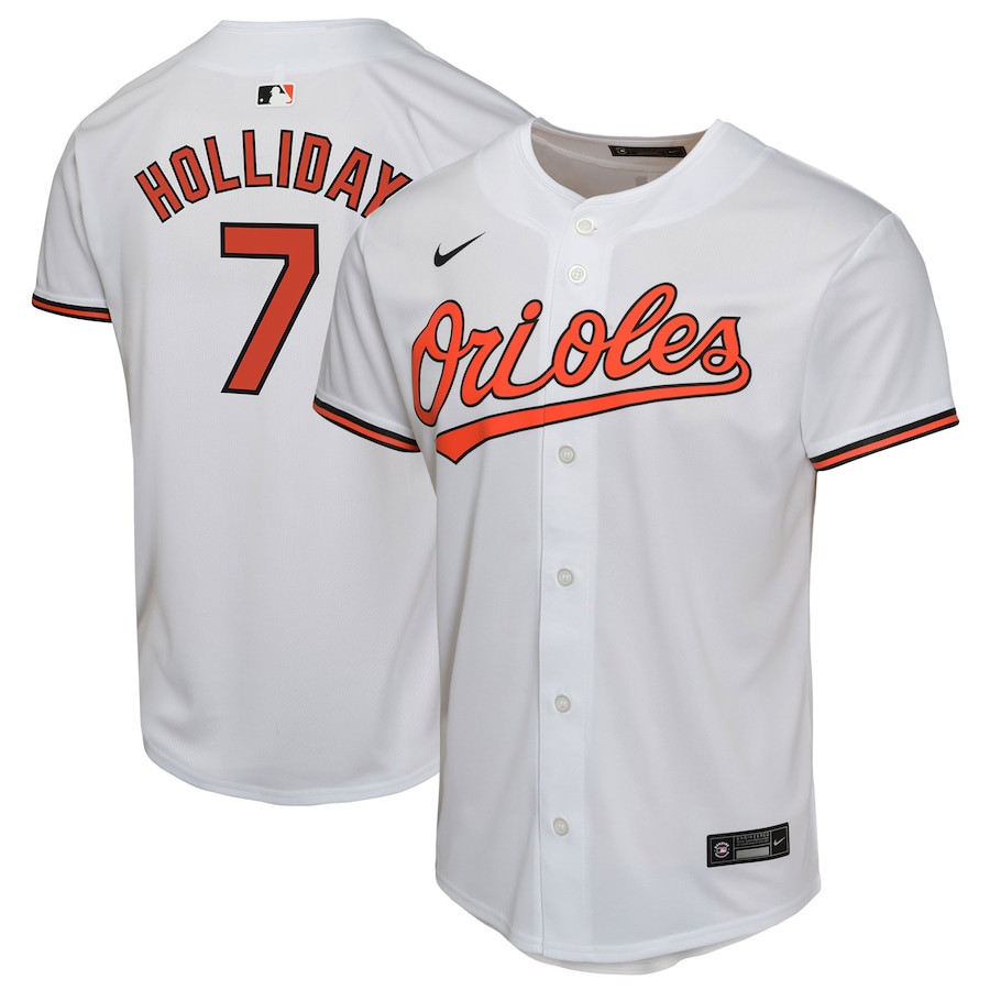 Jackson Holliday 7 Baltimore Orioles Home Game YOUTH Baseball Jersey - White