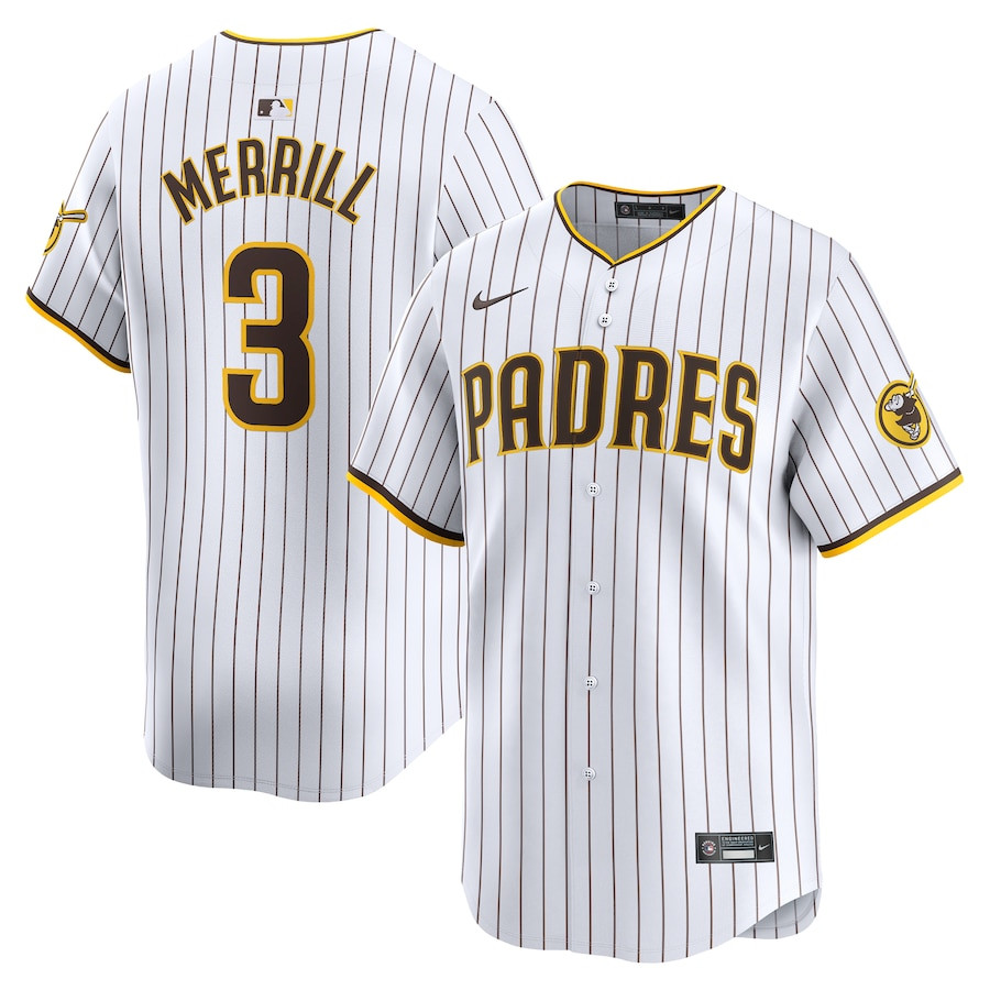 Jackson Merrill 3 San Diego Padres Home Limited Men Baseball Jersey - White 
