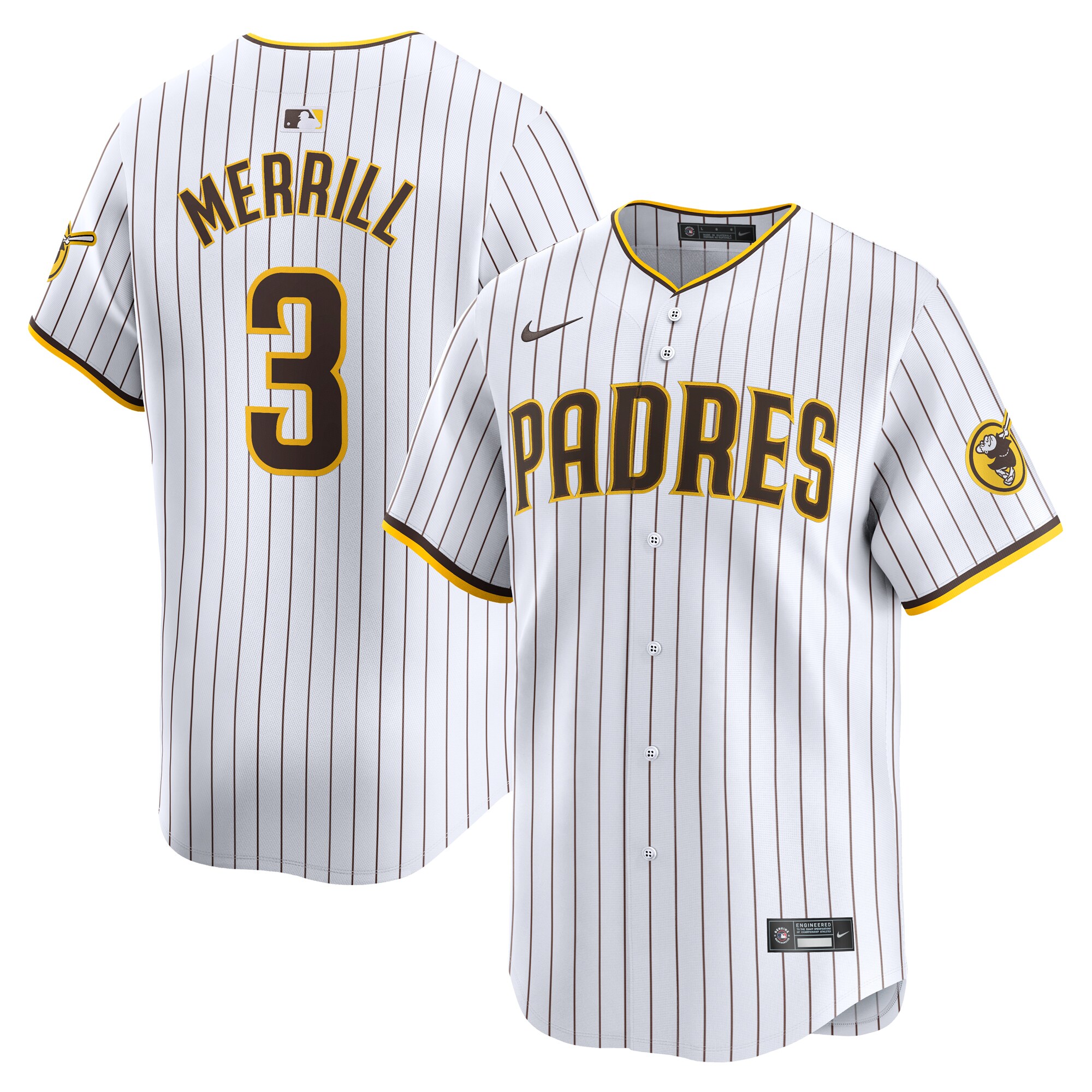 Jackson Merrill San Diego Padres Home Limited Baseball Jersey - White