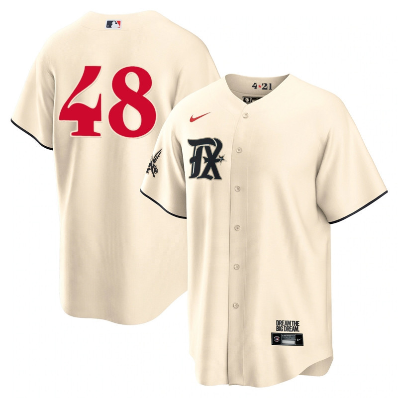 Jacob Degrom 48 Texas Rangers 2023 City Connect Game Jersey - Cream - JS362 