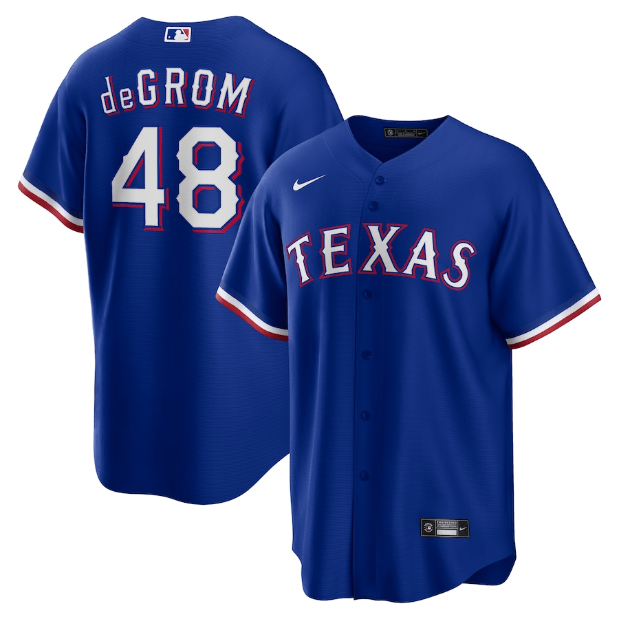 Jacob deGrom 48 Texas Rangers Alternate Men Jersey - Royal - JS210 