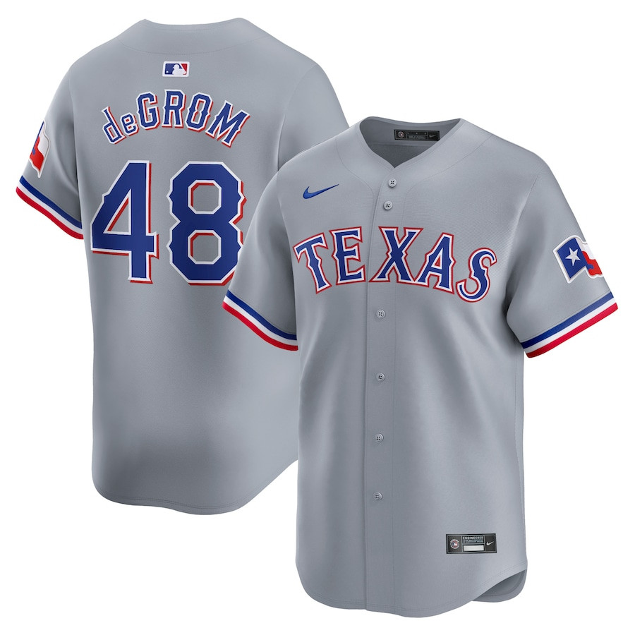 Jacob deGrom 48 Texas Rangers Away Limited Player Men Baseball Jersey - Gray - JS372 