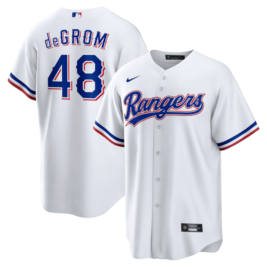 Jacob deGrom 48 Texas Rangers Home Men Baseball Jersey - White - JS634 