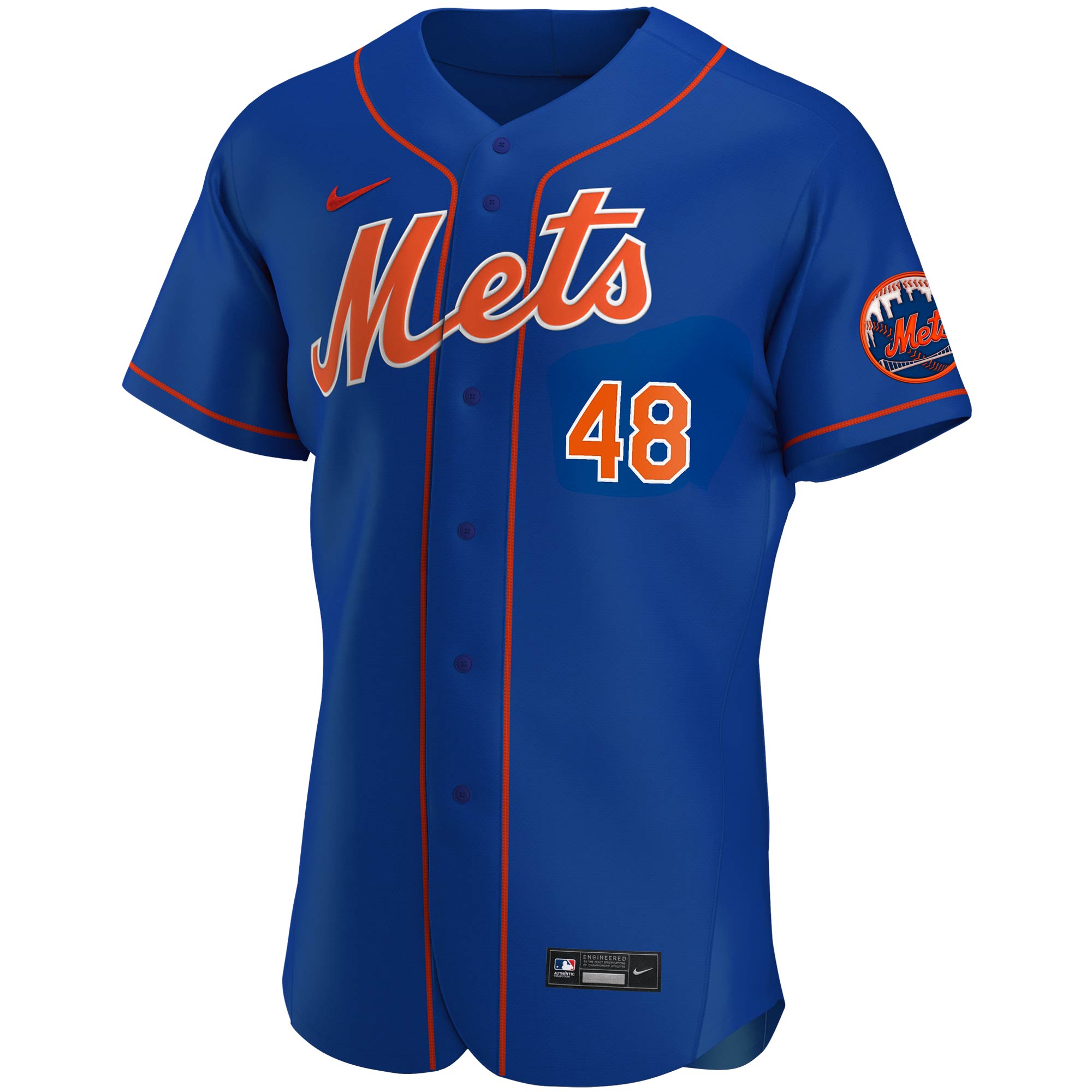 Alternative view of Jacob Degrom New York Mets Alternate Authentic Player Jersey – Royal