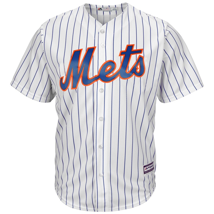 Alternative view of Jacob Degrom New York Mets Majestic Big And Tall Official Cool Base Player Baseball Jersey - White Royal