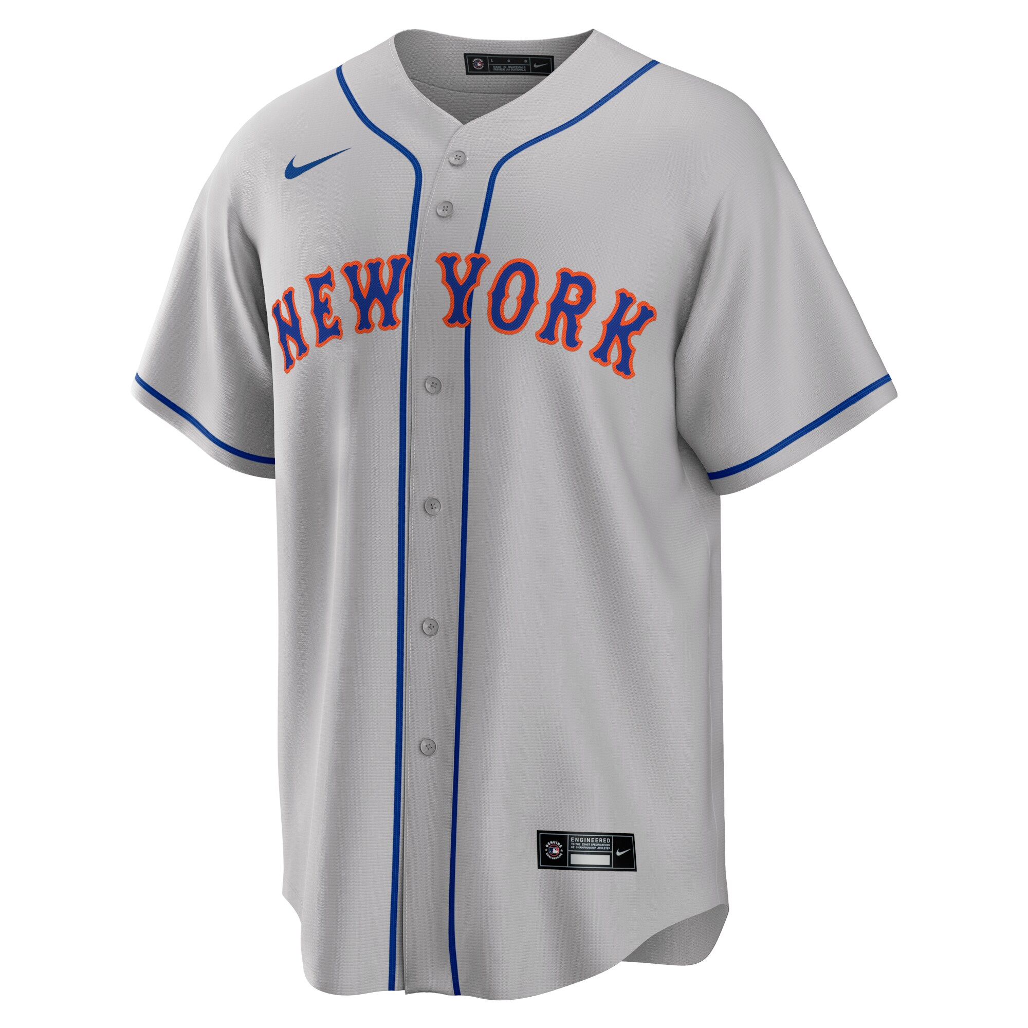 Alternative view of Jacob Degrom New York Mets Road Replica Player Name Baseball Jersey – Gray