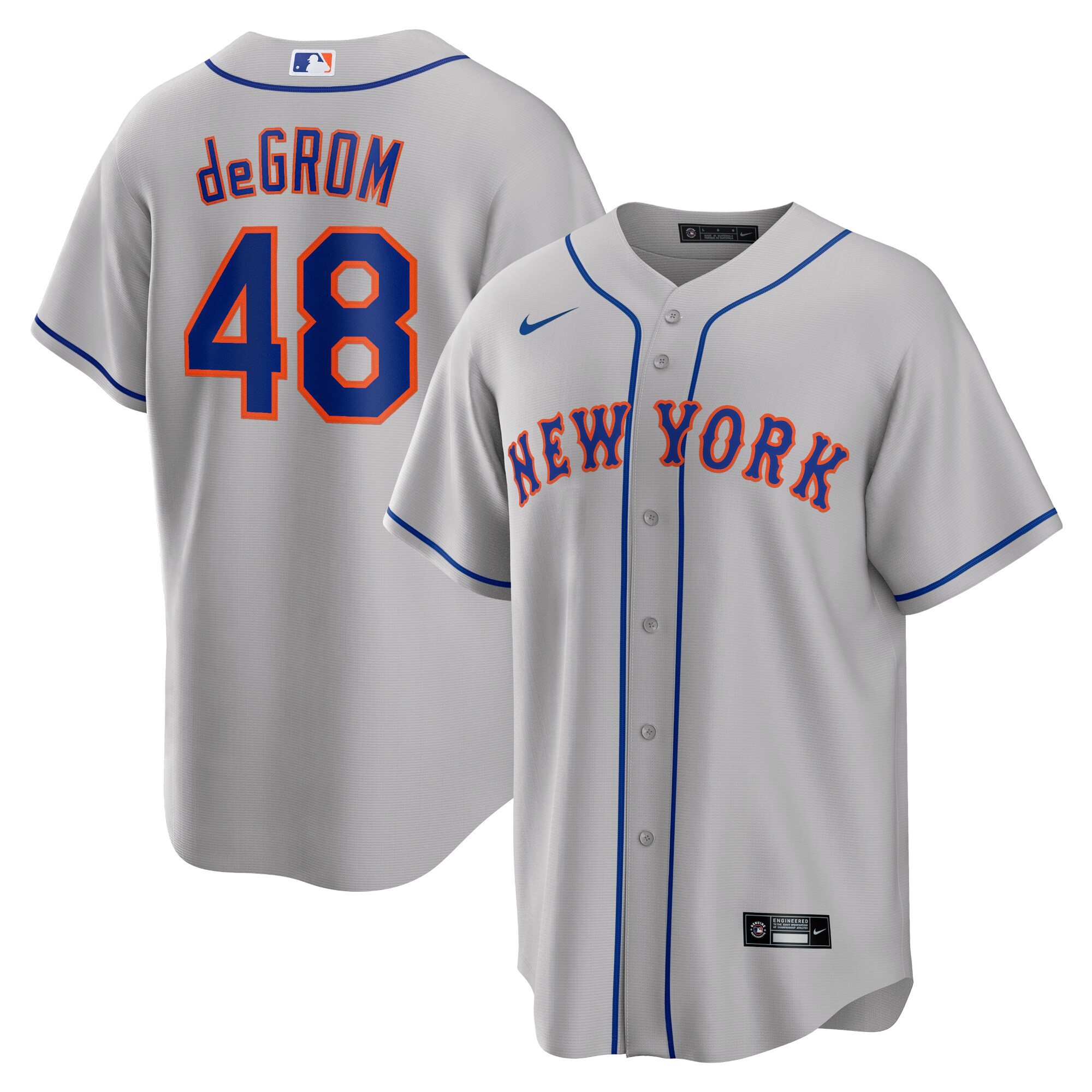 Jacob Degrom New York Mets Road Replica Player Name Baseball Jersey – Gray