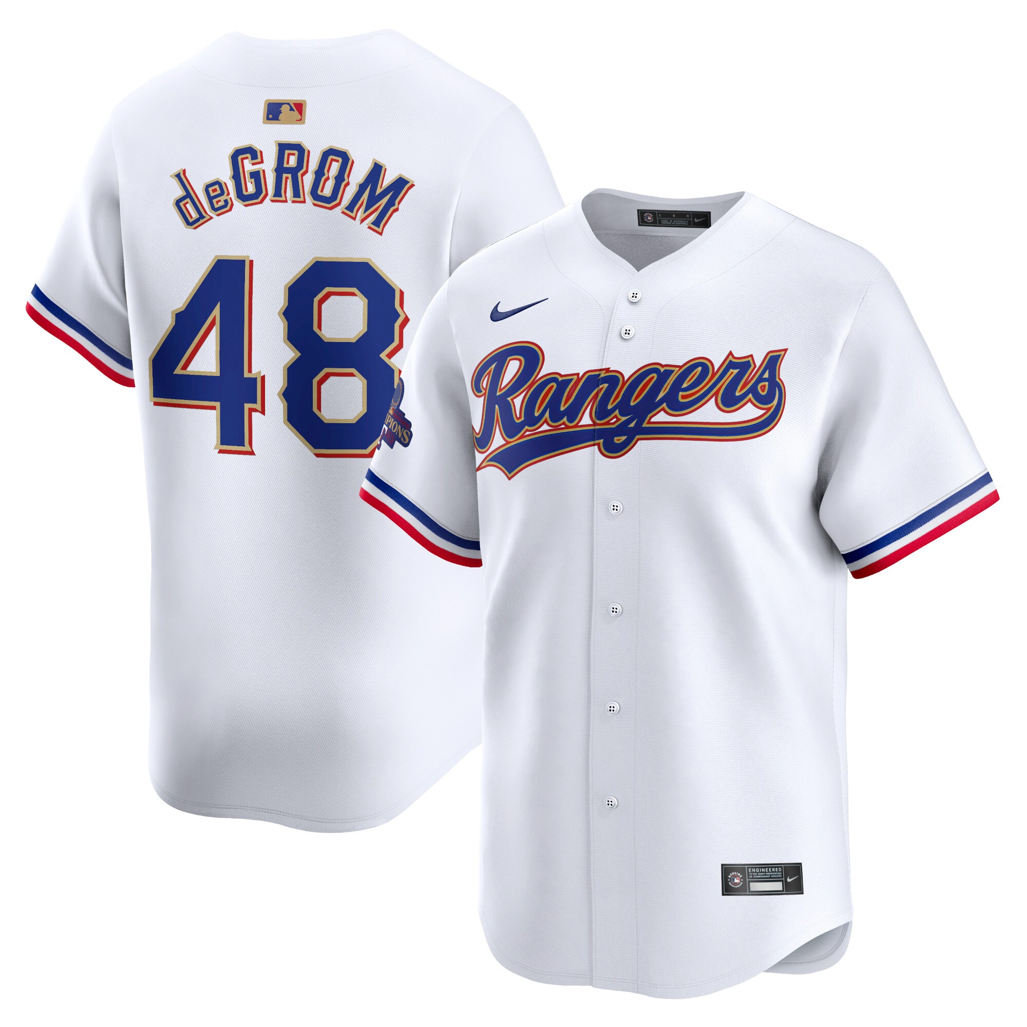 Jacob Degrom Texas Rangers 2024 Gold Collection Limited Player Baseball JerseyÃƒâ€šÃ‚Â ÃƒÂ¢Ã¢â€šÂ¬Ã¢â‚¬Å“ White