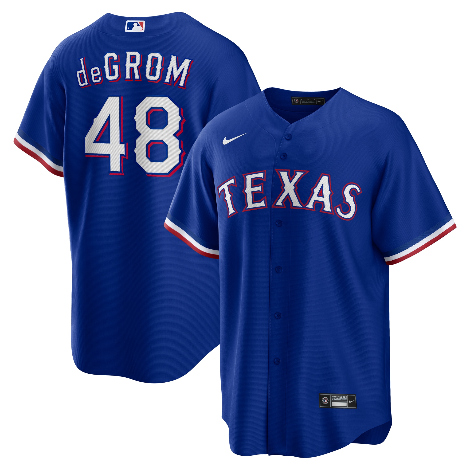 Jacob Degrom Texas Rangers Away Replica Player Baseball Jersey – Royal