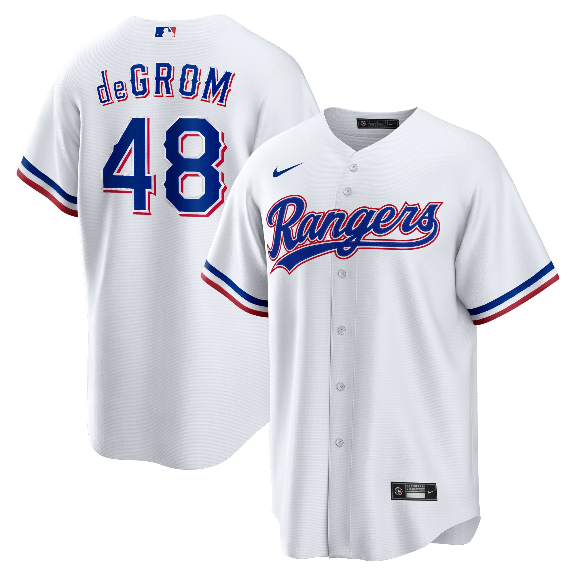 Jacob Degrom Texas Rangers Home Replica Player Baseball Jersey - White