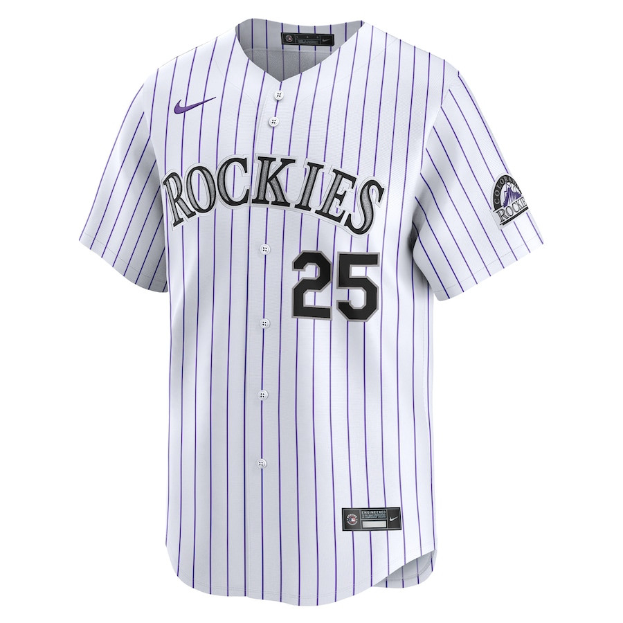 Alternative view of Jacob Stallings 25 Colorado Rockies Home Limited Player Men Baseball Jersey - White