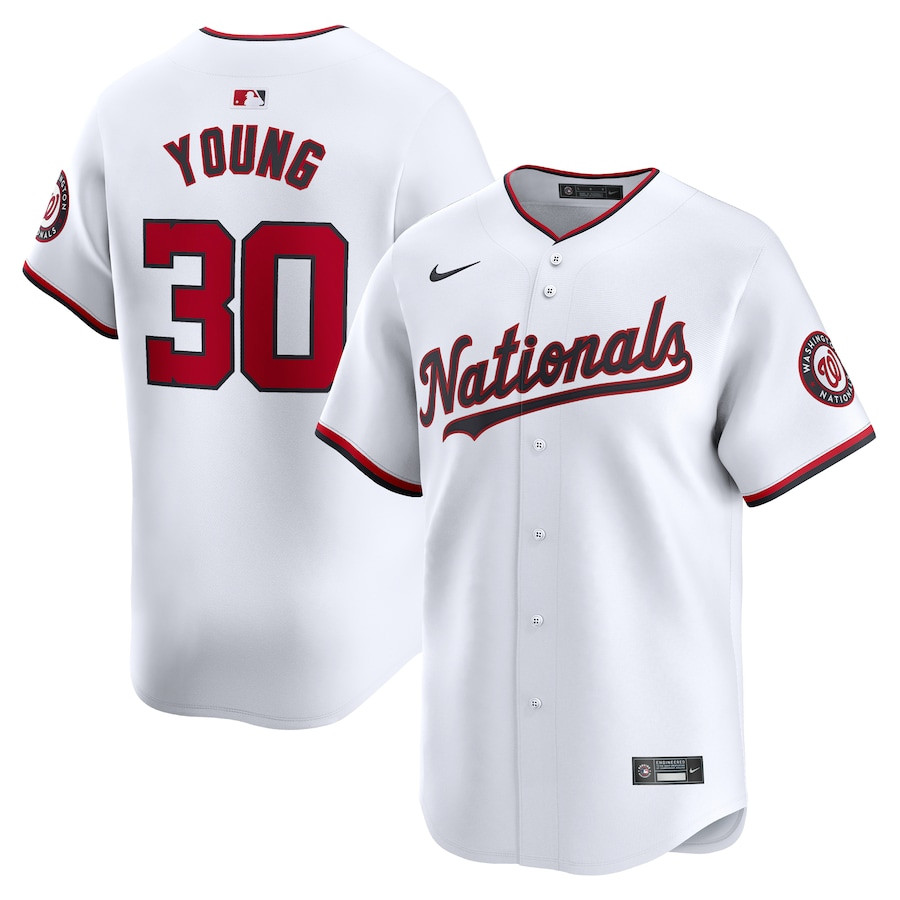 Jacob Young 30 Washington Nationals Home Limited Player Men Baseball Jersey - White - JS562 