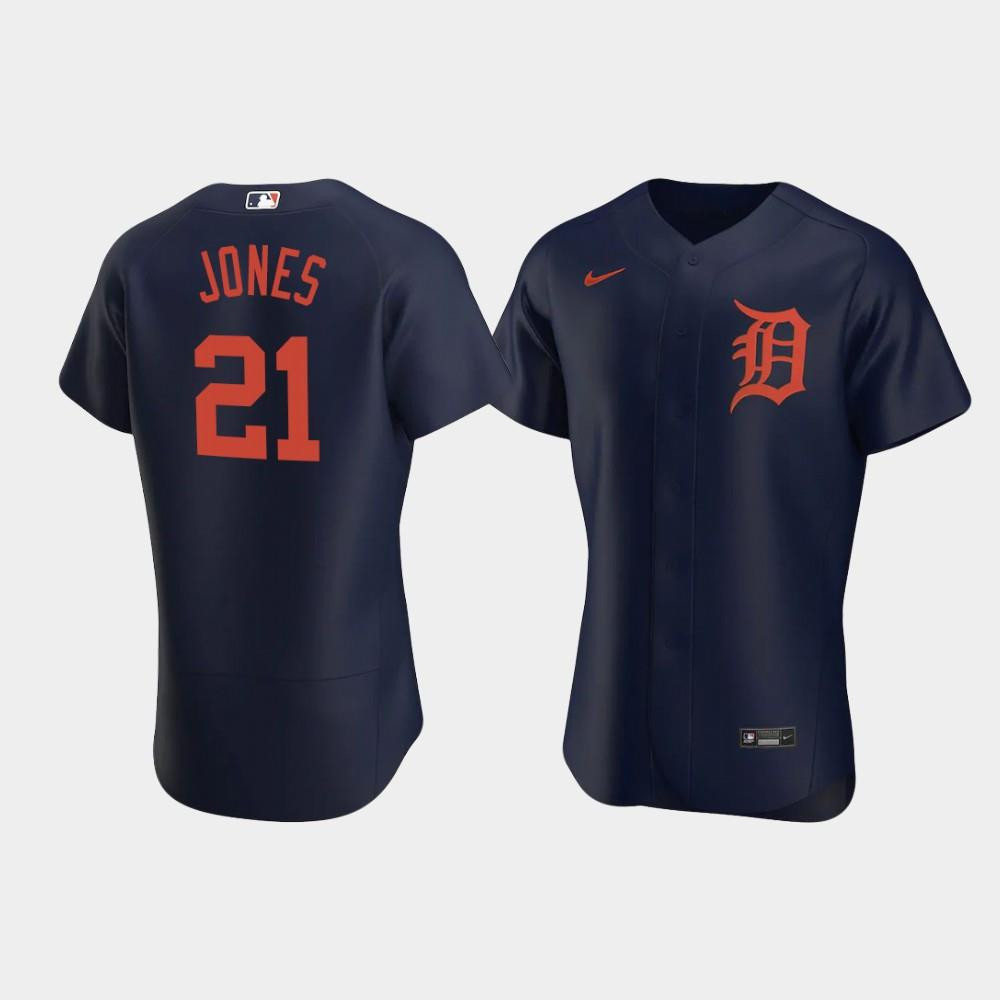 JaCoby Jones 21 Detroit Tigers Navy Alternate Baseball Jersey Baseball Jersey