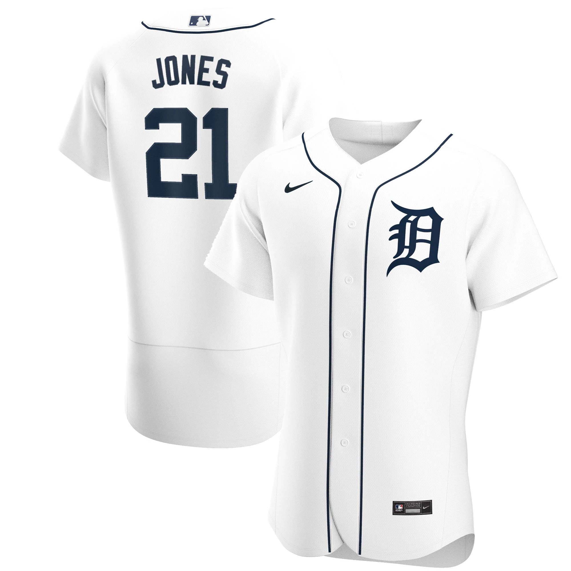 Jacoby Jones Detroit Tigers Home Authentic Player Baseball Jersey – White